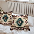 thumbnail image 6 of Throw Pillow Covers 24x24 Inch Set of 2, Boho Brown Teal Red Waterproof Outdoor Pillow Covers, Southwestern Geometric Abstract Retro Decorative Cushion Pillowcases for Couch, Sofa, Bed, Garden, Patio, 6 of 9