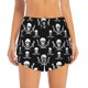 thumbnail image 2 of Balery Pirate skulls Pantalones cortos deportivos para mujer con forro y dos bolsillos, elásticos, para entrenamiento, gimnasio, yoga-Small, 2 of 7