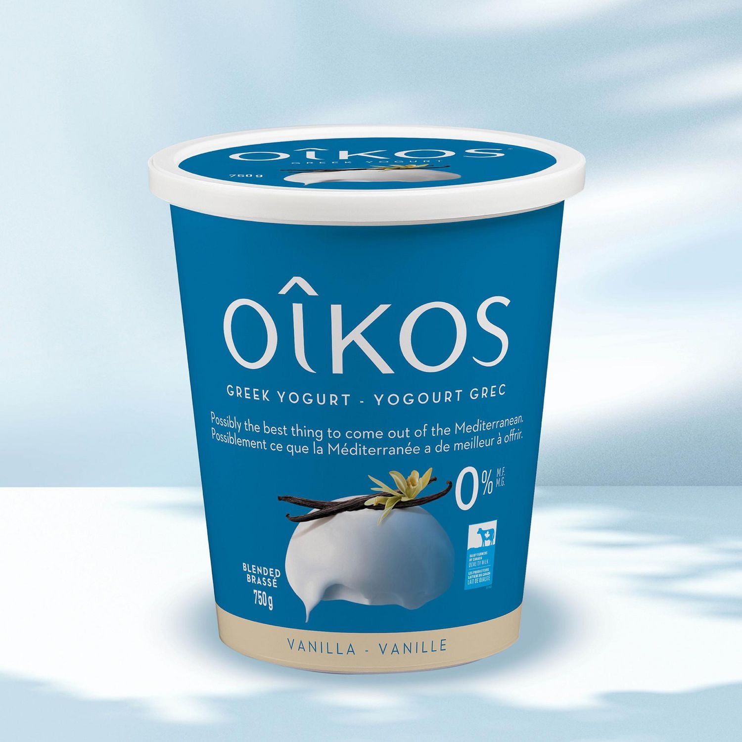 Oikos Yogourt Grec sans gras, Vanille, 0% M.G., Brassé 750 g