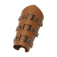 thumbnail image 2 of Protector de brazo de cuero PU, guantelete Medieval, muñequera, accesorios de disfraz, brazaletes medievales Steampunk de caballero para accesorios Marrón Yinane Protector de brazo, 2 of 8