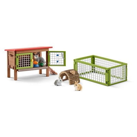 Schleich Farm World Rabbit Hutch Toy Playset