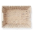 thumbnail image 6 of Casafield Set of 4 Water Hyacinth Storage Baskets with Handles - Whitewash White, 12" x 9" x 6" Rectangular Storage Shelf Bins, Blankets, Laundry, 6 of 7