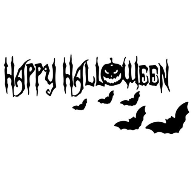 Pegatina de pared de Halloween, calcomanía de arte 3D con letras de murciélago de calabaza para ventana, decoración de pared, bricolaje para habitación