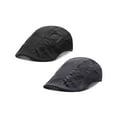 thumbnail image 1 of Final Clearance! 2 Packs Breathable Mesh Summer Hat Flat Cap Beret Ivy Gatsby Newsboy Cabbie Caps for Adult and Kid, Black+Dark Gray, 1 of 2