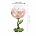 thumbnail image 2 of Novelty Lotus Floral Glass Goblet, Elegant Flower‑Shape Wine Cup with Leaf Stem, Multipurpose Glassware for Champagne Cocktail Juice Home Celebration, 2 of 4