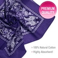 thumbnail image 3 of BASICO 12pk Dark Purple Bandana Face Covering | 100% Cotton Bandana for Men Women | Face Bandana Headband, 3 of 7