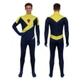 thumbnail image 4 of Dispatch Blonde Blazer Cosplay Costume for Halloween - Sci-Fi Anime Character Spandex Zentai Suit - Retro Heroine Full Bodysuit with Yellow Cape Mask for 11-12 Years, 4 of 8