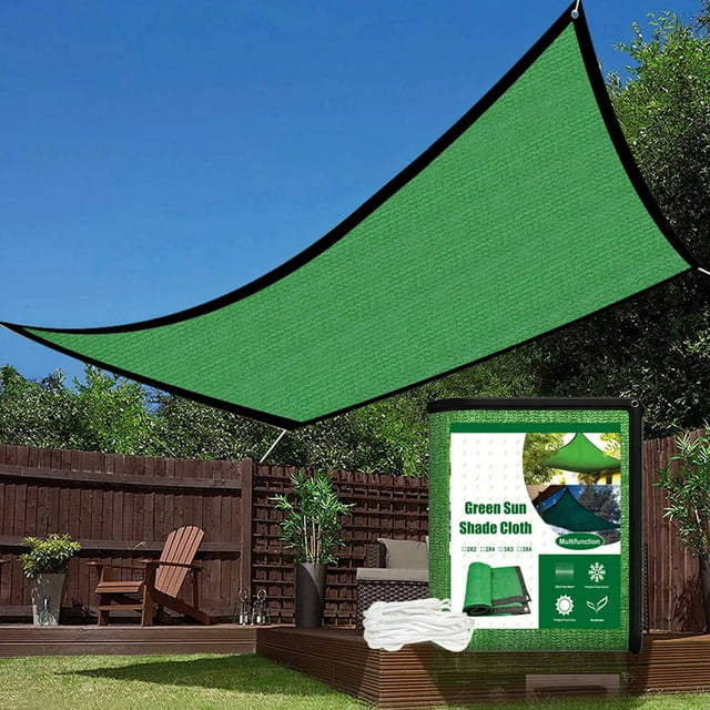 MesaSe Sun Shade Outdoor Rectangle Shade Sail with 8m Rope Durable Non-woven Plastic Sun Garden Accessories for Patio Backyard Swimming Pool Outdoor Activities