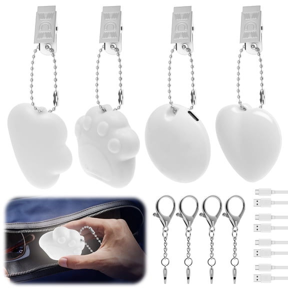 4PCS Love Wallet Tote Bag Touch Sensing Light, Purse Light for Women, Rechargeable Mini Flashlight with LED Automatic Sensor, Heart Bags Handbag Accessories with Motion Sensor for Women Gift