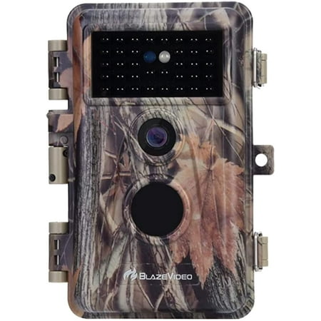 BLAZEVIDEO Game Trail Deer Camera 24MP 1296P H.264 Video Hunters Wildlife Hunting Cam with No Glow Night Vision Motion Sensor Activated IP66 Waterproof & Password Protected Photo & Video Model