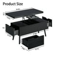 thumbnail image 2 of 40" Lift Top Coffee Table, 4 in 1 Square Coffee Table with 2 Drawers, Modern Coffee Tables with Lift Tabletop, Converts to Dining Table for Living Room, Home Office, Black, 2 of 9