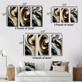 thumbnail image 4 of Designart "Black White Gold Swirl Liquid Dimension" Abstract Spirals Framed Wall Art Set Of 3 - Gold Transitional Frame Gallery Wall Set For Home Decor, 4 of 6
