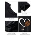 thumbnail image 5 of QAFOPEH Women Crew Neck Heart Football Printed Short Sleeve T-Shirt, 5 of 6