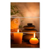 Elephant Stock Aromatic Spa Wall Art - Vertical Multi Panel Canvas - Hallway Wall Decor - Wellness Multi Panel - Brown And Orange Decor - 28" x 45"