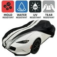 thumbnail image 2 of 2016-2023 Mazda MX-5 Miata Indoor/Outdoor Car Cover - Ultraguard Plus Water Resistant 300 Denier Protection - Custom Fit Black with Gray Stripes, 2 of 7