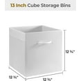 thumbnail image 4 of StorageWorks Storage Cubes, 13-inch Leather Bins with Handle, Cube Organizer Baskets for Shelves and Closet, Collapsible Storage Bins, 4-Pack, White, 4 of 7
