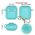 thumbnail image 4 of Airpods Silicone Case fur Ball for Airpods 2nd, Tekcoo Protective Portable Silicone Cover Skin for Airpods 2 [Front LED Visible] Accessories w/ Golden Keychain - Turquoise, 4 of 7