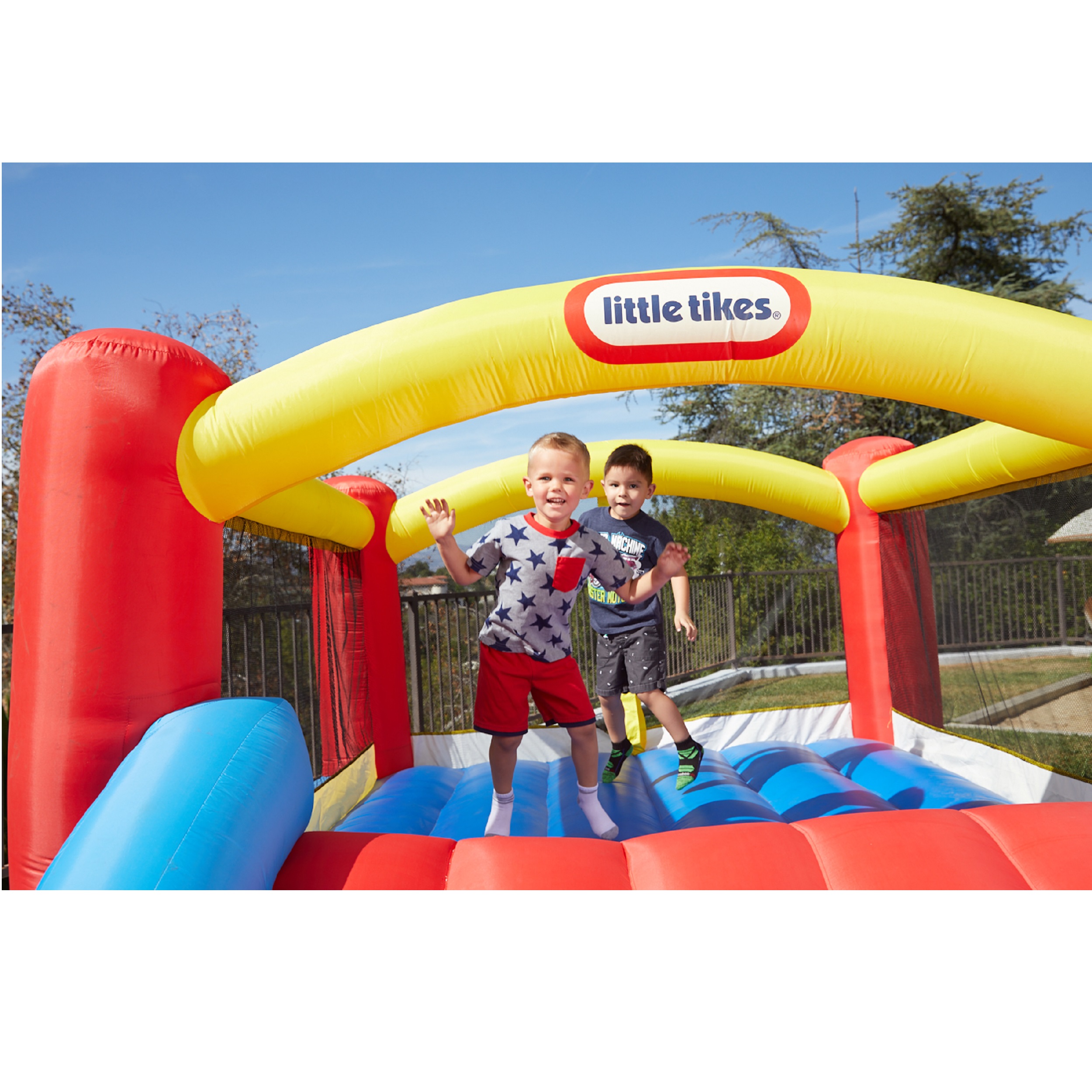 Little Tikes Jump 'n Slide 9'x12' Inflatable Bouncer, Inflatable Bounce House with Slide and Blower, Multicolor- Indoor Outdoor Toy for Kids Girls Boys Ages 3 4 5+ - image 3 of 7