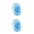thumbnail image 1 of Injueey Toalla de doble cara, guantes de baño reutilizables, cuerpo exfoliante de ducha, limpieza de baño en uno, accesorio de doble uso, Azul 2piezas, 1 of 6