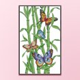 thumbnail image 1 of Cuadros Decorativos Kit de punto de cruz de mariposa de bambú con hilo de algodón ecológico sin bordado completo (DA046) Wdftyju de costura negro 4 estilos, 1 of 9