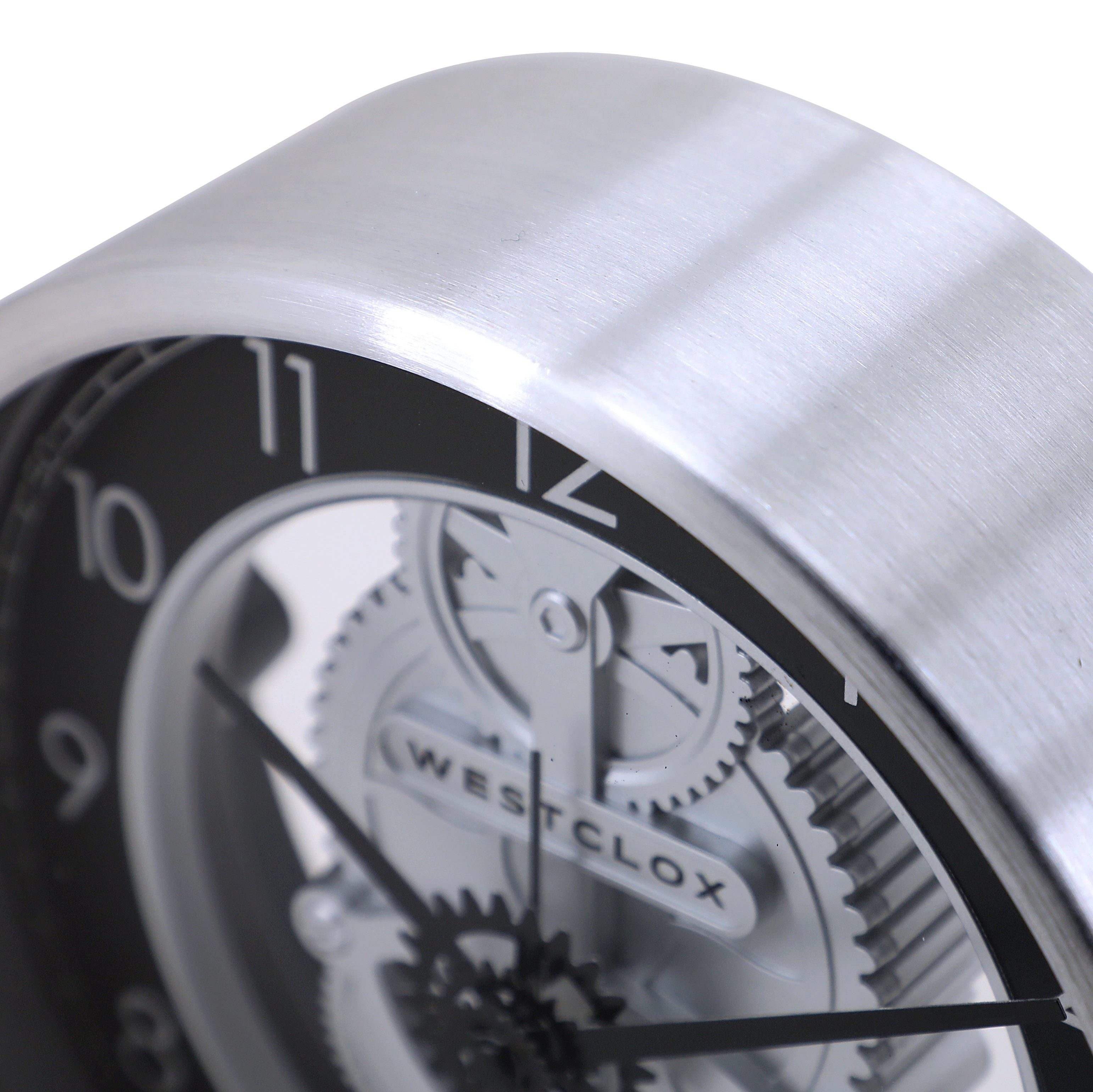 Westclox Analog 6.5" Metal Gear Quartz Accurate Table Clock with Quiet Sweep Movement