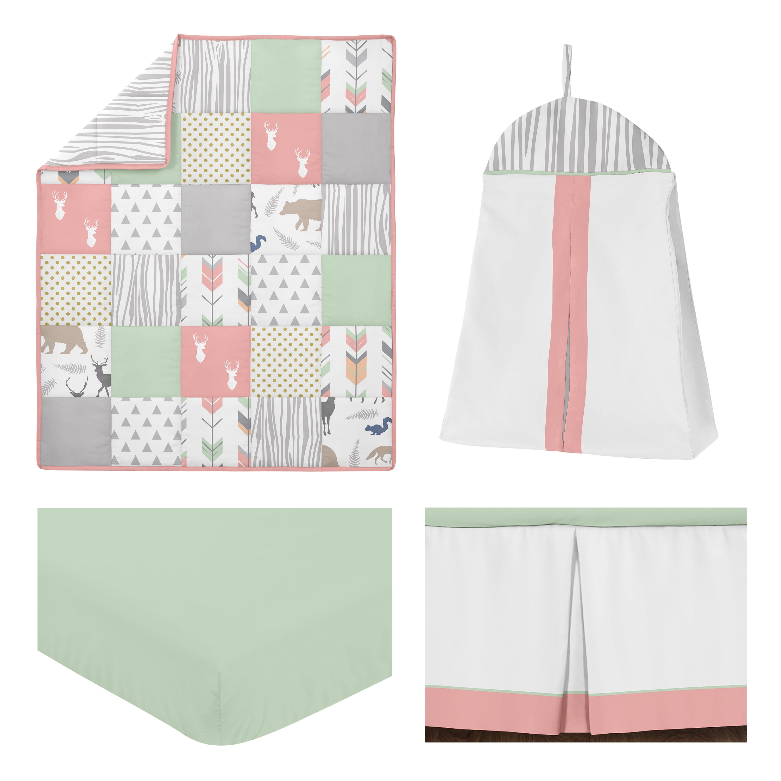 Coral and mint crib bedding 2025