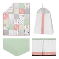 thumbnail image 6 of Sweet Jojo Designs Woodsy Coral Green and Grey 4 Piece Crib Bedding Set, 6 of 6