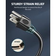 thumbnail image 2 of DEWENWILS 25 FT Outdoor Extension Cord for Outside Landscape Lighting, 3 Outlets Extender Cord Power Cable 16 AWG 3 Prong,2 Pack Black, 2 of 7