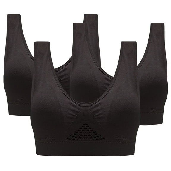 HomeGardon Sports Bras Wireless Bras for Women,Sports Bras for Women Large Bust,Women Sports Bra without Support Yoga Running Underwears 3Pack,S-XXXXL