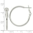 thumbnail image 3 of 925 Sterling Silver Hollow Polished Hinged hoop Omega Back Hoop Earrings 25x2mm Wide Hoop Earring for Women, 3 of 3