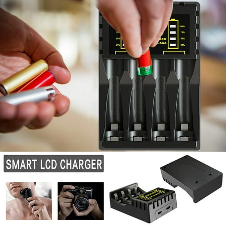 

Charger Battery Charger 4 Slots Fast Charger For Rcr123A Rechargeable Liion Batteries Including 16340 16350 Portable Charger Fast Charging Cable