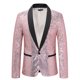 thumbnail image 1 of Men Shiny Gold Sequin Glitter Embellished Blazer Jacket Nightclub Prom Suit, 1 of 6