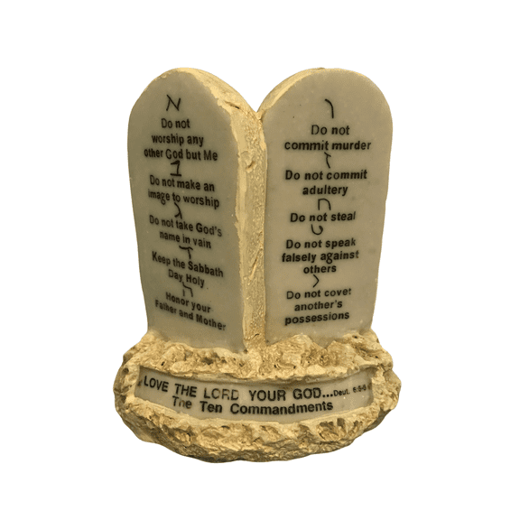 3 Arches usa Ten Commandments Stone Replica Wall Decor, 4.2 Inches Tall