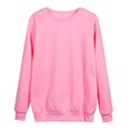 thumbnail image 4 of Gaexia Crewneck Sweatshirts Women Black Sweatshirt Long Sleeve Pullover Soft Comfortable Casual Solid Top Loose Fit Warm Wear,Pink,XL, 4 of 4