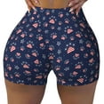 thumbnail image 2 of Balery Star Dog Paw Pantalones cortos de entrenamiento estampados para mujer, sin costuras, ajustados, para gimnasio, yoga, correr, deportes, ejercicio activo, fitness.-X-Large, 2 of 8