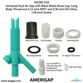 thumbnail image 6 of Universal Dual Air Gap with Black Matte Brass Cap and Long Body Thread with 1/2-inch MIPT and 5/8-inch OD Inlets and 7/8-inch OD Outlet (AG200-510, AG200-X10, AMERIGAP), 6 of 9