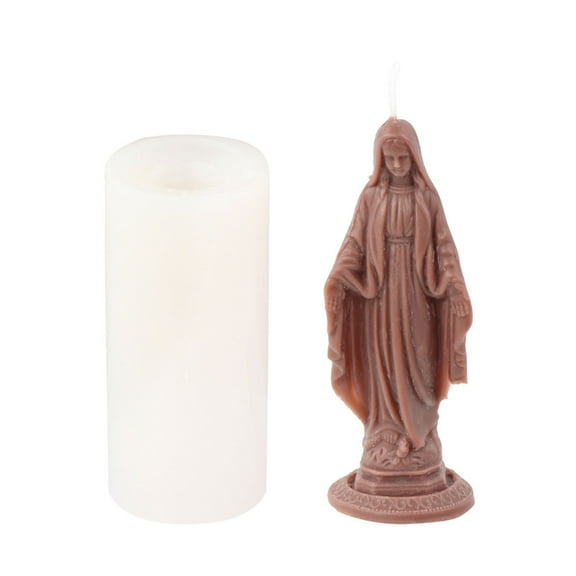 Necvior Virgin Maria Candle Silicone Mold Figurines Soap Mould Our Lady Sculpture Gift