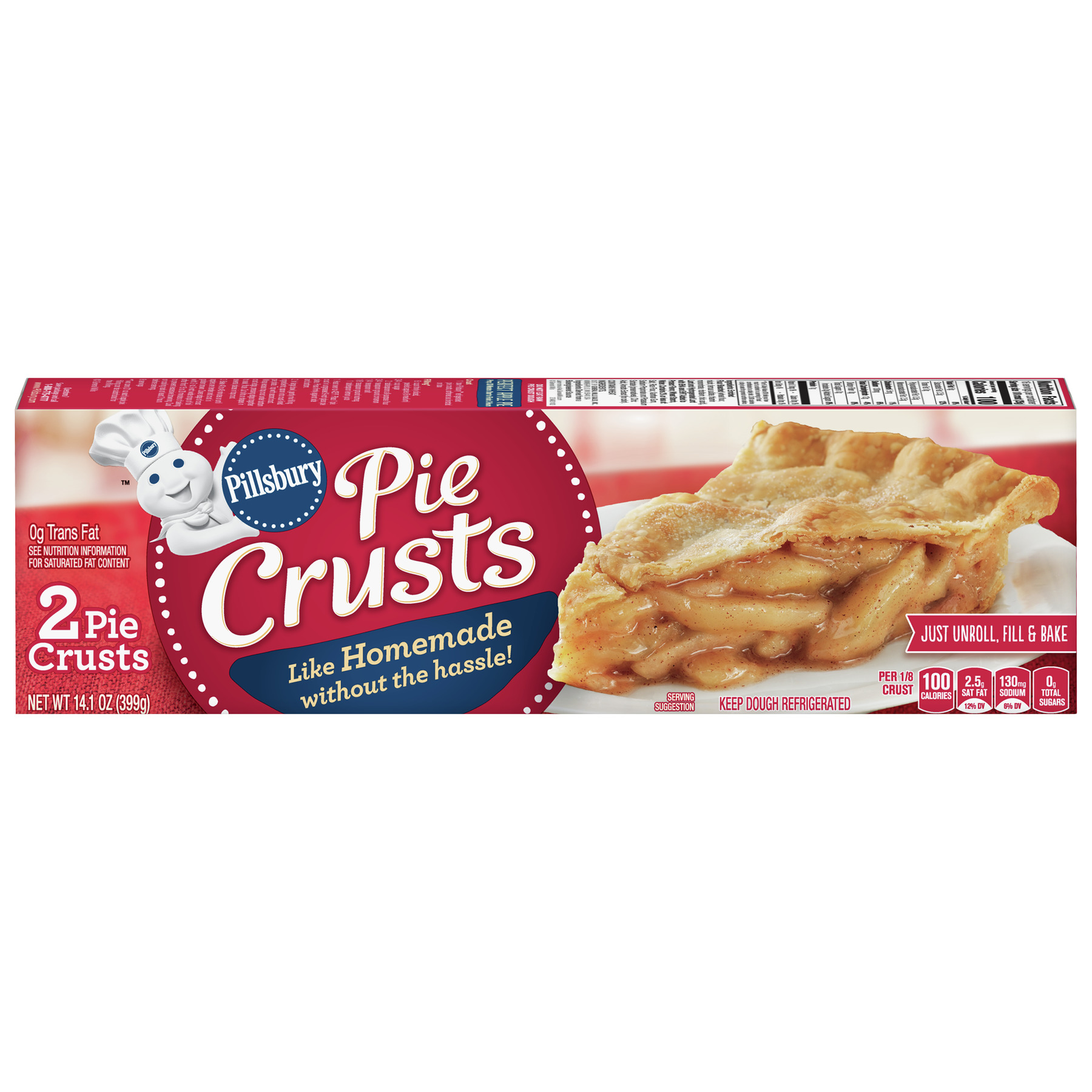Pillsbury Refrigerated Pie Crusts 2 Ct 14 1 Oz Box Walmart