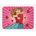 thumbnail image 1 of Love Bath Mat, Pop Art Style Image Couple Kissing Each Other Passionately on a Romantic Date, Plush Bathroom Decor Mat with Non Slip Backing, 29.5" X 17.5", Multicolor, by Ambesonne, 1 of 2