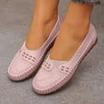 thumbnail image 3 of Loafers for Women Comfortable Hollow out Slip on Business Work Flat Shoes Breathable Casual Penny Driving Moccasins Pink Size 7, 3 of 5
