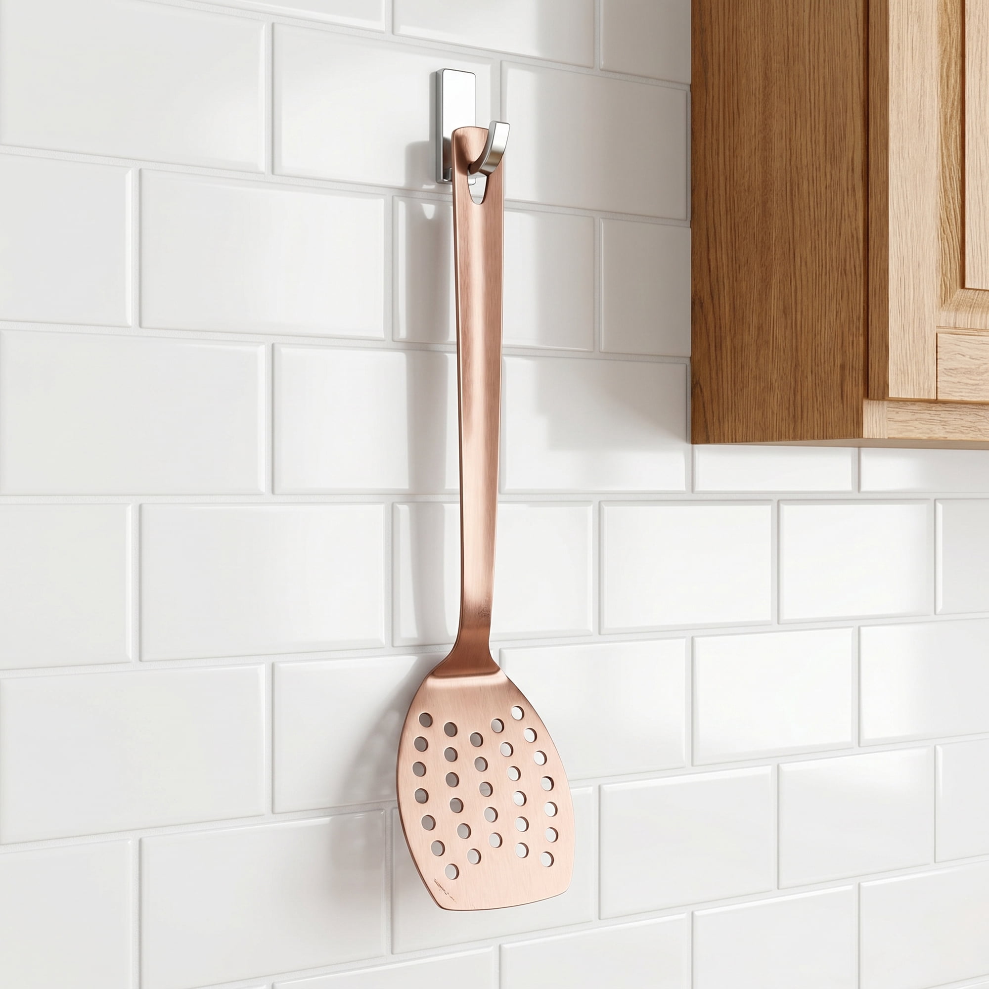 Unique Bargains Kitchen Heat-Resistant Cooking Tool with Long Handle Rose Gold 13x3.1 in