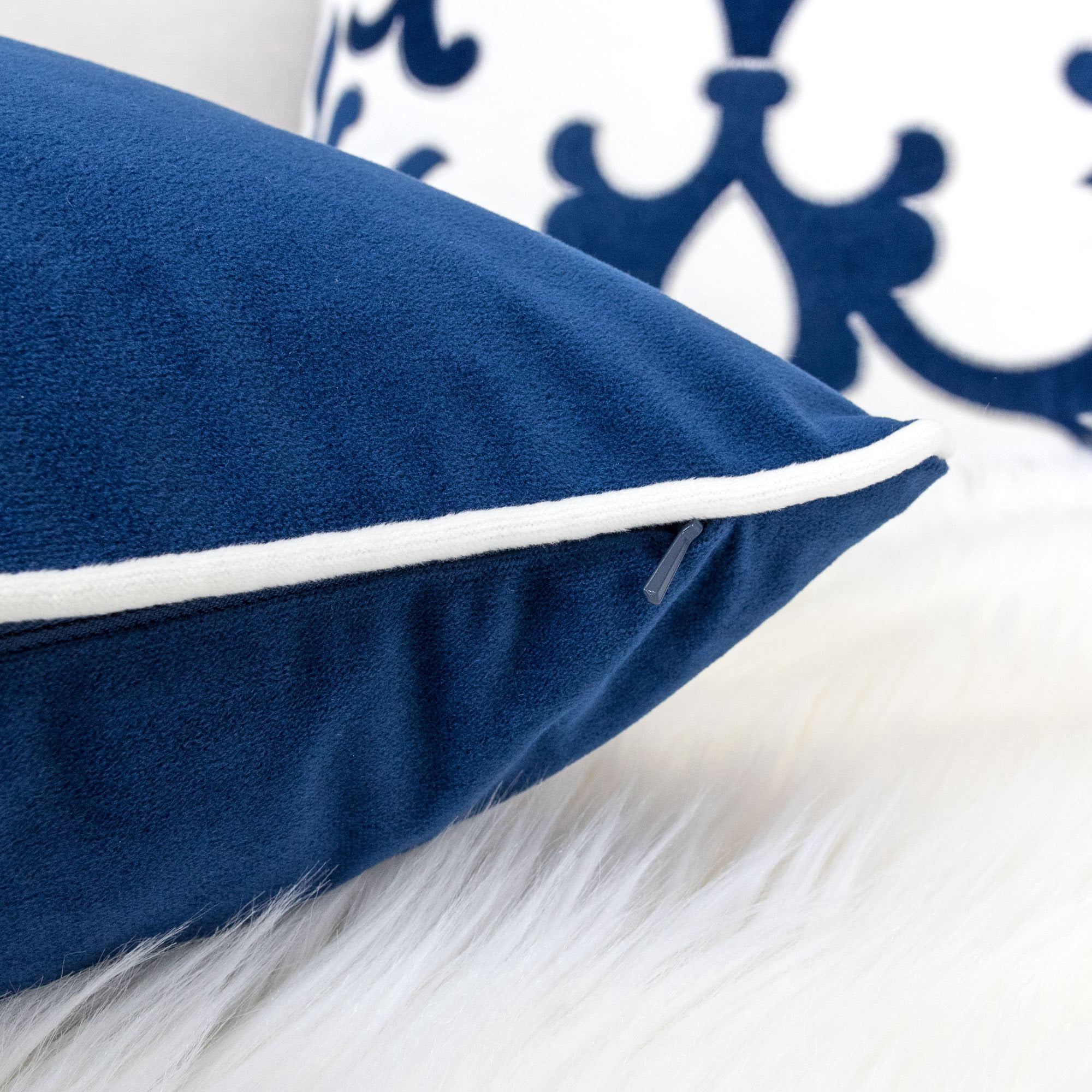 Amry Blue Graphic Polyester 20 in. x 20 in. Throw Pillow