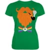 Halloween Leprechaun Costume Rainbow Bow Tie Juniors Soft T Shirt Irish Green 2XL