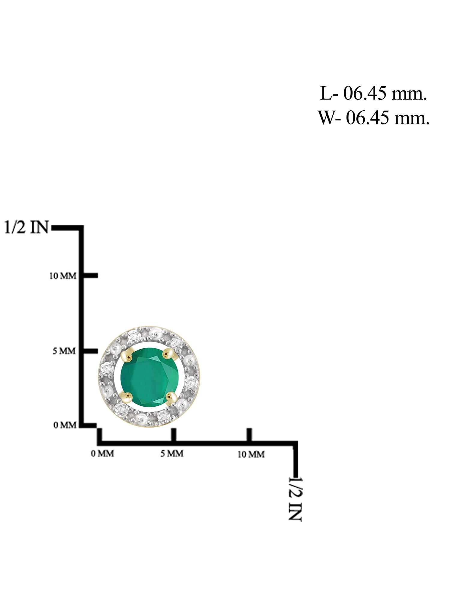 JewelersClub 1/2 Carat T.G.W. Emerald And White Diamond Accent 14k Gold Over Silver Stud Earrings