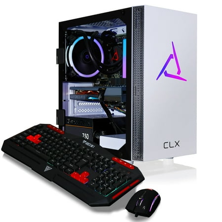 CLX - SET Gaming Desktop - Intel Core i7 10700F - 16GB Memory - GeForce RTX 3060 - 500GB NVMe M.2 SSD + 3TB HDD - White
