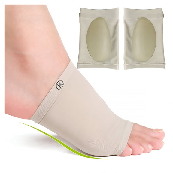 XIRQI Plantar Fasciitis Flat Arch Support Compression Foot Sleeves – Wrap with Gel Cushions for Pain Relief