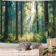 thumbnail image 2 of Sunlit Forest Landscape Tapestry, Tranquil Nature Wall Hanging for Room Decor, Peaceful Greenery Home Decor 40''L x 30''W, 2 of 7