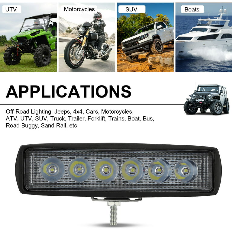 2pcs LED Pod Light Bar, TSV LED Driving Lights, 6inch 36W 4800LM Flood  Off-Road LED Fog Light for 12V Truck SUV ATV Boat Motorcycle Jeep, 6000K  White