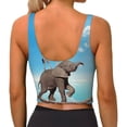 thumbnail image 4 of Picia Elephant Giraffe Sports Bra for Women,Padded Strappy Sports Bras Medium Support Yoga Bra with Removable Cups,Running Yoga Bra-XX-Large, 4 of 9