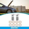 thumbnail image 2 of Unique Bargains 2pcs M10x1.0 Thread Turbo Brake Line Banjo Bolt with Copper Washers Single Banjo Bolt 20mm Length, 2 of 6